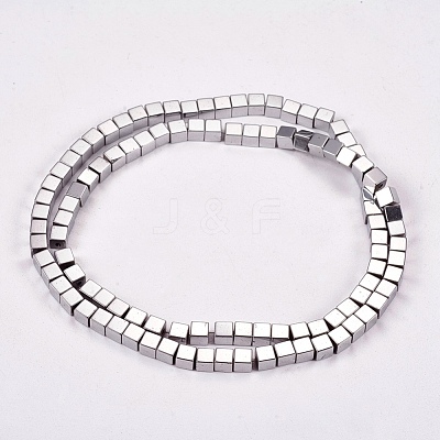 Electroplate Non-magnetic Synthetic Hematite Beads Strands X-G-J170A-4x4mm-01-1