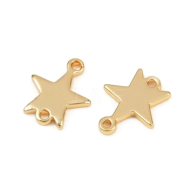 Brass Star Connector Charms KK-B137-09G-1