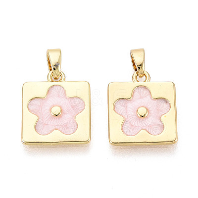 Brass with Enamel Pendants KK-T073-56A-G-1
