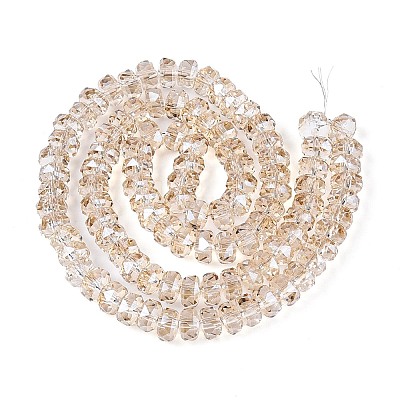 Electroplate Transparent Glass Beads Strands EGLA-N022-05B-C09-1