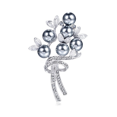 Exquisite Flower Alloy Rhinestone Brooch PW-WG7FC23-01-1