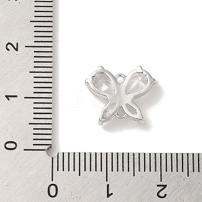 Brass Pave Clear Cubic Zirconia Connector Charms LS-KK-G499-11P-1