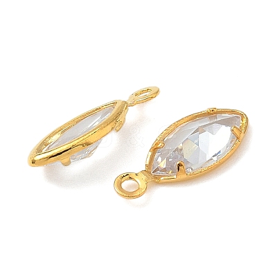 Brass Micro Pave Cubic Zirconia Charms KK-S336-01G-B-1