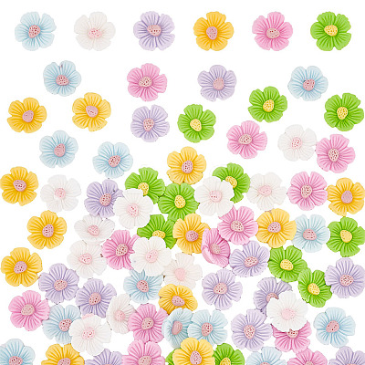 36Pcs 6 Colors Opaque Resin Cabochons CRES-AR0001-28-1