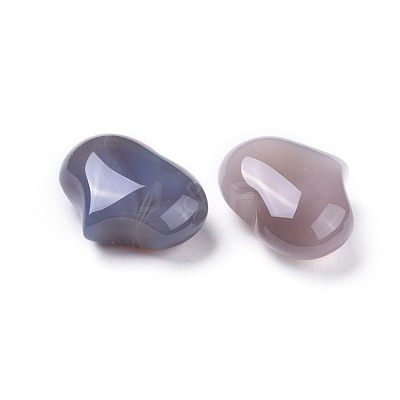 Natural Grey Agate Heart Love Stone G-F659-A14-1
