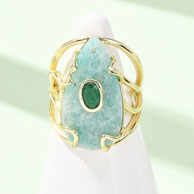 Natural Amazonite Cuff Rings GG-CBA5FCC-03G-08-1