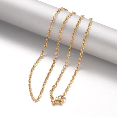304 Stainless Steel Cable Chain Necklaces NJEW-F195-42-G-1