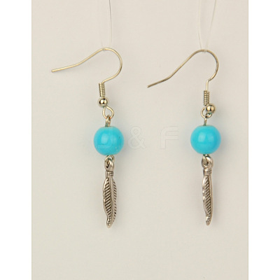 Fashion Leather Dangle Earrings EJEW-JE00251-1