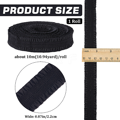 Polyester Ruffled Elastic Cord EW-WH0015-02A-1