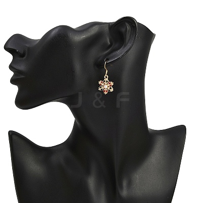 Christmas Theme Alloy Rhinestone Dangle Earrings EJEW-JE06627-02-1