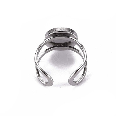 Non-Tarnish 201 Stainless Steel Cuff Pad Ring Settings X-STAS-S080-040A-P-1