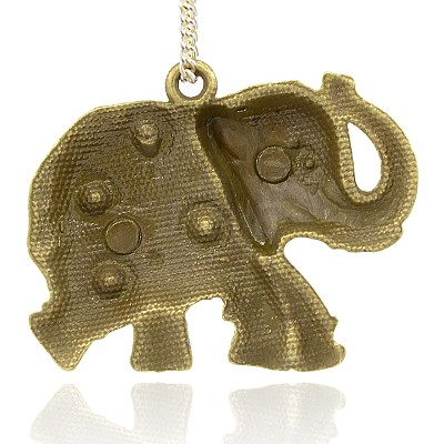 Antique Bronze Alloy Elephant Pendants PALLOY-J204-01AB-1