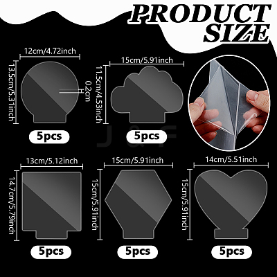25Pcs 5 Styles Transparency Acrylic Board DIY-OC0015-84-1