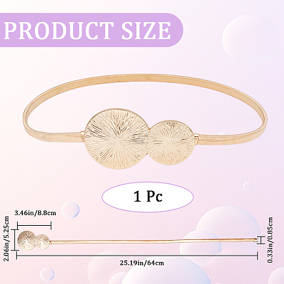 1Pc Alloy Flat Snake Chain Belt with Flat Round Buckle AJEW-CP0008-13-1