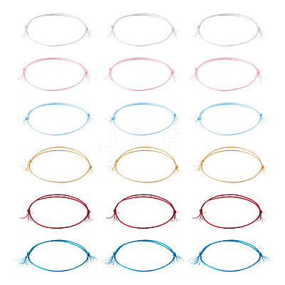 30Pcs 6 Colors Polyester Braided Cord Bracelet Making AJEW-TA00047-1
