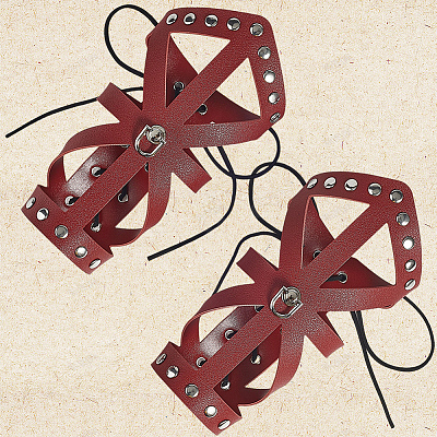 Adjustable PU Leather Cord Bracelet with Wax Cord AJEW-WH20064-34B-1