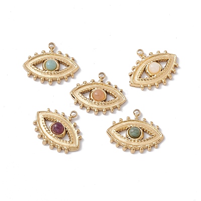 Natural Mixed Stone Pendants STAS-H168-08G-1