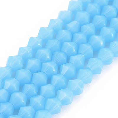 Opaque Solid Color Glass Beads Strands GLAA-Q080-4mm-B11-1