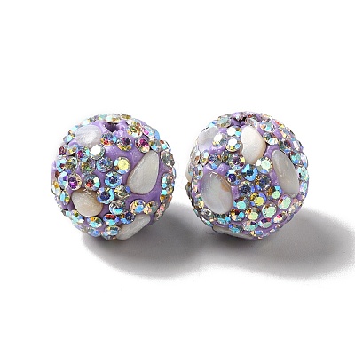 Polymer Clay Rhinestone Beads RGLA-D050-02D-1
