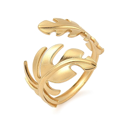 304 Stainless Steel Adjustable Open Cuff Rings for Women RJEW-U060-03F-G-1