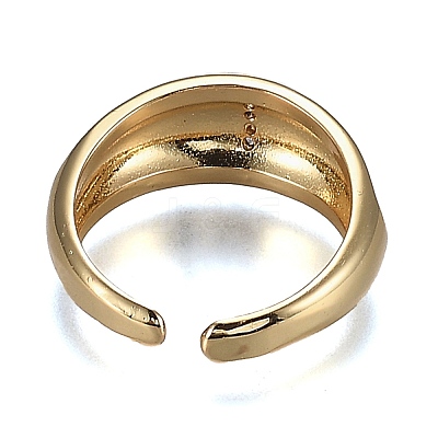 Brass Micro Pave Clear Cubic Zirconia Cuff Rings RJEW-H538-03G-T-1