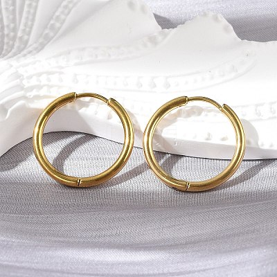 304 Stainless Steel Huggie Hoop Earrings EJEW-G272-02-16mm-G-1