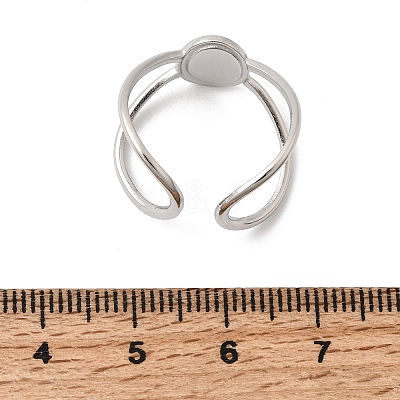 304 Stainless Steel Ring Components LS-RJEW-P188-01A-P-1