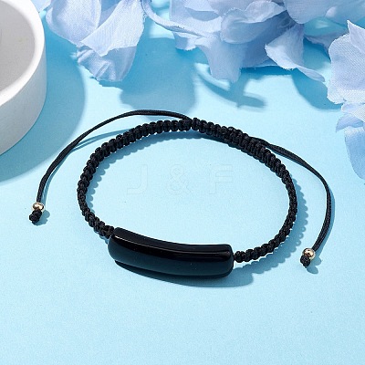 Adjustable Tube Natural Gemstone Braided Bracelets for Women BJEW-JB11006-01-1