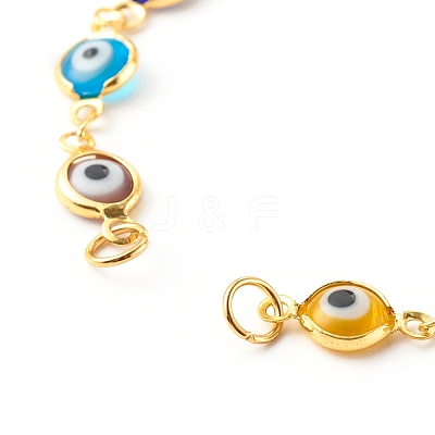 Evil Eye Lampwork Link Chain Bracelet Making AJEW-JB00961-02-1