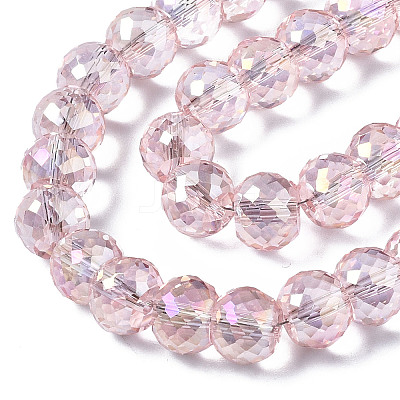 Electroplate Transparent Glass Beads Strands X-EGLA-Q125-004-1