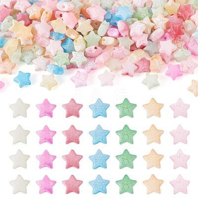 300Pcs Crackle Opaque Acrylic Beads OACR-TA0004-60-1