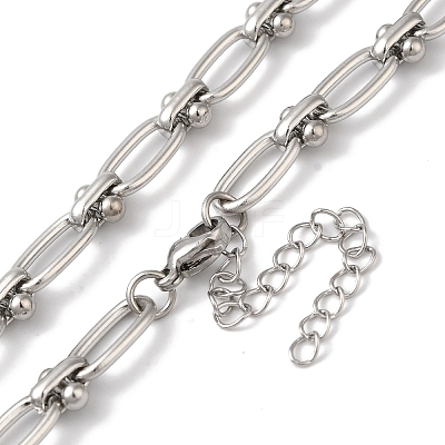 Non-Tarnish 304 Stainless Steel Oval Links Necklace for Women NJEW-B107-07P-03-1