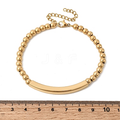 304 Stainless Steel Beaded Bracelets BJEW-D408-02G-1