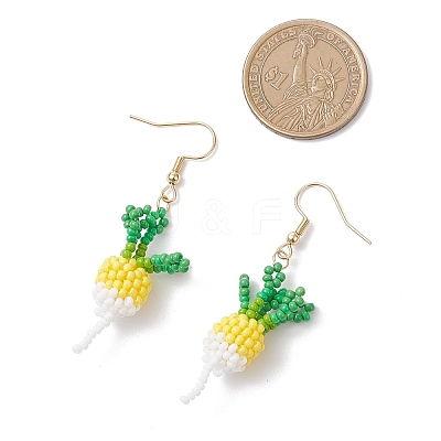 304 Stainless Steel Glass Seed Beads Carrot Dangle Earrings EJEW-MZ00579-04-1