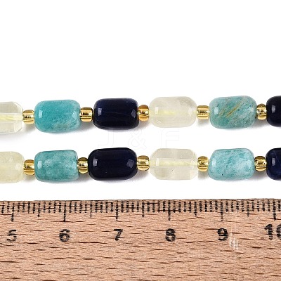 Natural Sodalite & Flower Amazonite & Lemon Quartz Beads Strands G-Q614-02A-03-1