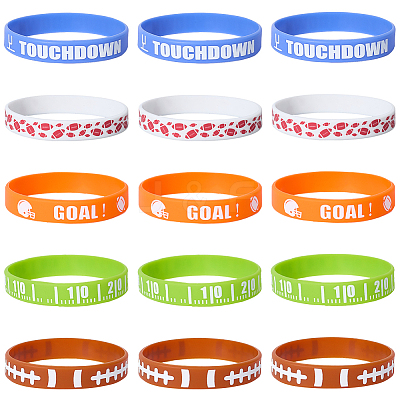 35Pcs 5 Colors Silicone Cord Bracelet Wristband BJEW-GF0001-31C-1