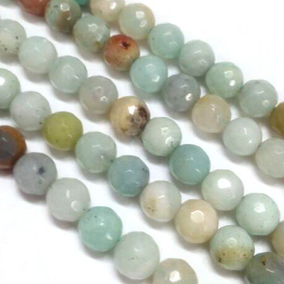 Natural Flower Amazonite Beads Strands G-G542-6mm-02-1