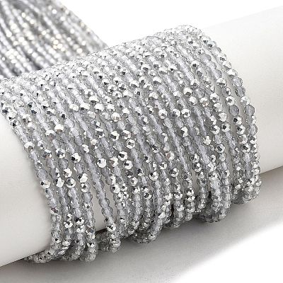 Transparent Electroplate Glass Beads Strands GLAA-H021-01A-HP06-1
