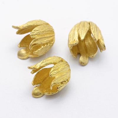 Brass Bead Caps KK-F721-117C-RS-1