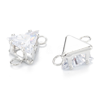 Brass Clear Cubic Zirconia Links ZIRC-G170-08-1