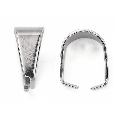 Tarnish Resistant 304 Stainless Steel Snap on Bails STAS-R048-10x7mm-1