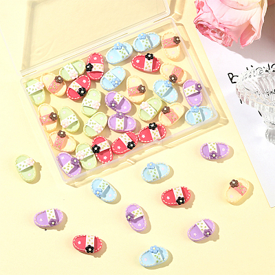 50Pcs 10 Styles Opaque Resin Cabochons CRES-SC0003-21-1