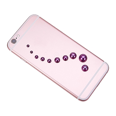 Medium Orchid Imitation Pearl Beads Assorted Mixed Sizes 4-12mm Flat Back Pearl Cabochons SACR-PH0001-47-1