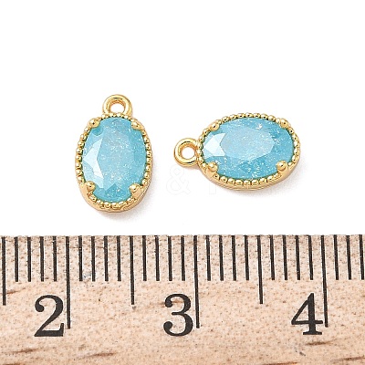 Brass Crushed Ice Cut Cubic Zirconia Pendants KK-D024-24C-G-1