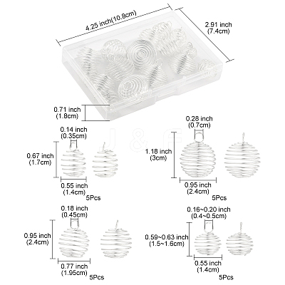20Pcs 4 Styles Iron Wire Pendants FIND-FS0003-39-1