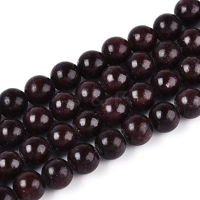 Dyed Natural Mashan Jade Round Beads Strands G-T139-6mm-67I-1
