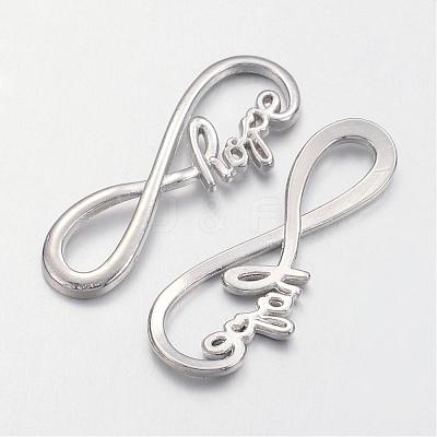 Tibetan Style Alloy Infinity with Hope Links connectors TIBE-S230-P-FF-1