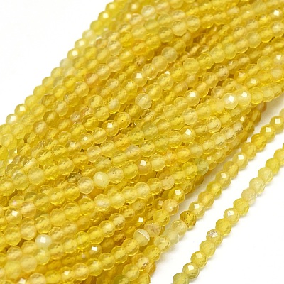 Natural Dyed & Heated Yellow Agate Beads Strands G-O180-05C-1