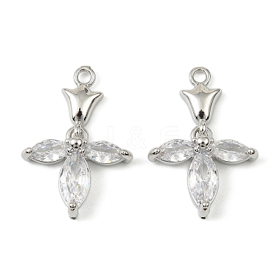 Brass Micro Pave Cubic Zirconia Pendants KK-C107-18B-P-1