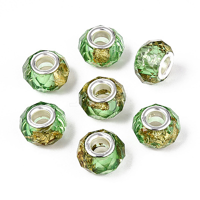 Transparent Resin Rondelle European Beads RESI-N044-01I-1